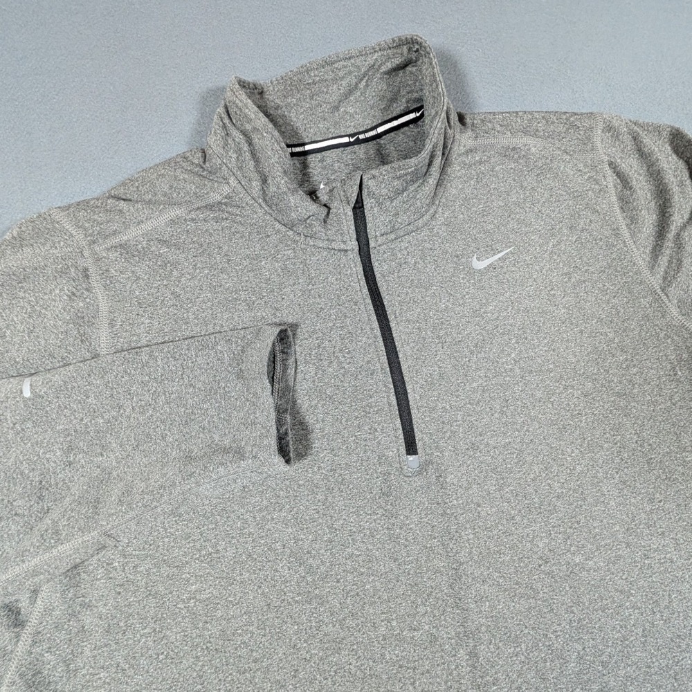 Nike Running Quarter Zip Pullover Mens XL Gray Heather Long Sleeve Activewear